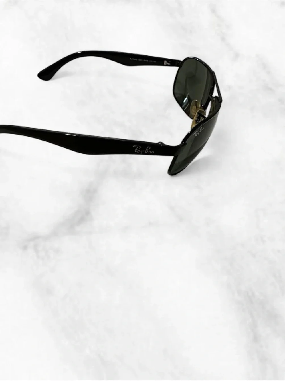 Ray-Ban Black Frame Sunglasses with Classic Green Lenses